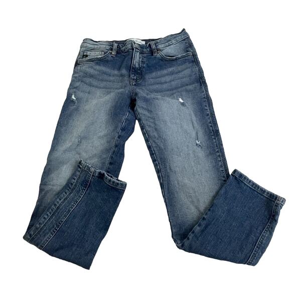 KanCan Estilo Ankle Blue Jeans 28x28 Size 5 Stretch Denim Mid Rise Faded SCHOOL - Picture 1 of 13